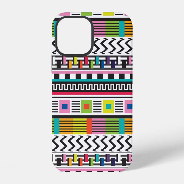 Funda Para iPhone Patrón continuo con líneas geométricas abstractas  (Reverso )