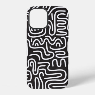 Funda Para iPhone 12 Patrón continuo con líneas onduladas de garabatos 
