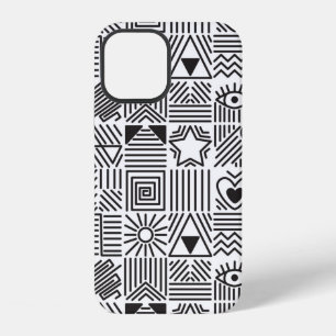 Funda Para iPhone 12 Patrón continuo con mosaico de arte lineal abstrac