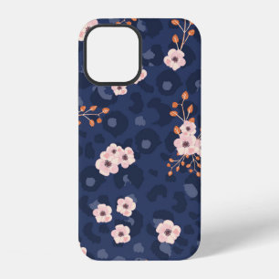 Funda Para iPhone 12 Patrón continuo con piel de leopardo y flores pequ
