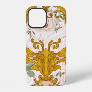 Funda Para iPhone 12 Patrón continuo con rosas y elementos dorados barr