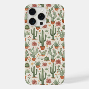 Patrón continuo de cactus suculentos del desierto