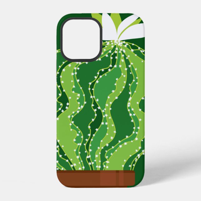 Funda Para iPhone Patrón continuo de cactus verde abstracto (Reverso )