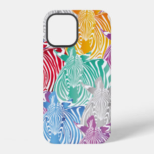 Funda Para iPhone 12 Patrón continuo de cebra colorida. Textura de anim