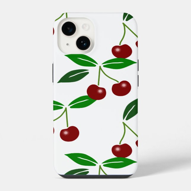 Funda Para iPhone Patrón continuo de cereza fresca iPC (Reverso )