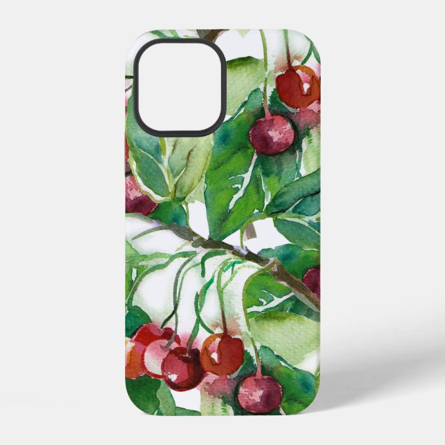 Funda Para iPhone Patrón continuo de cerezas (Reverso )