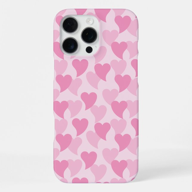 Funda Para iPhone Patrón continuo de corazones adorables (Reverso )