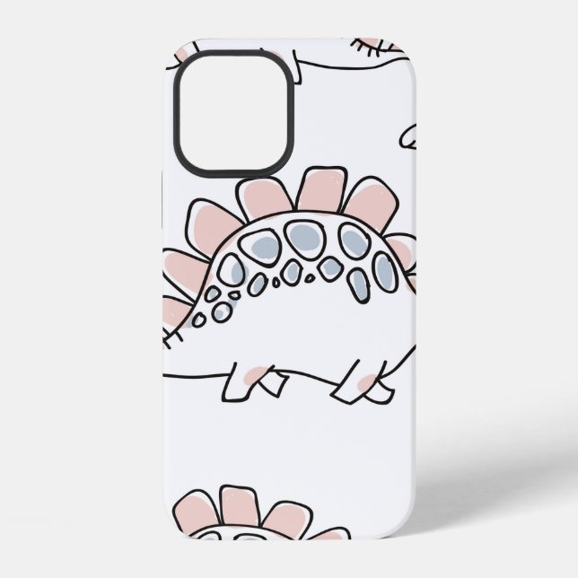Funda Para iPhone Patrón continuo de dinosaurios lindos (Reverso )