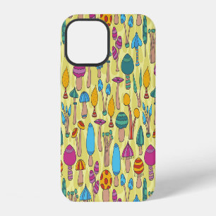 Funda Para iPhone 12 Patrón continuo de doodle de hongos mágicos