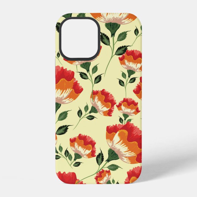 Funda Para iPhone Patrón continuo de flores coloridas (Reverso )