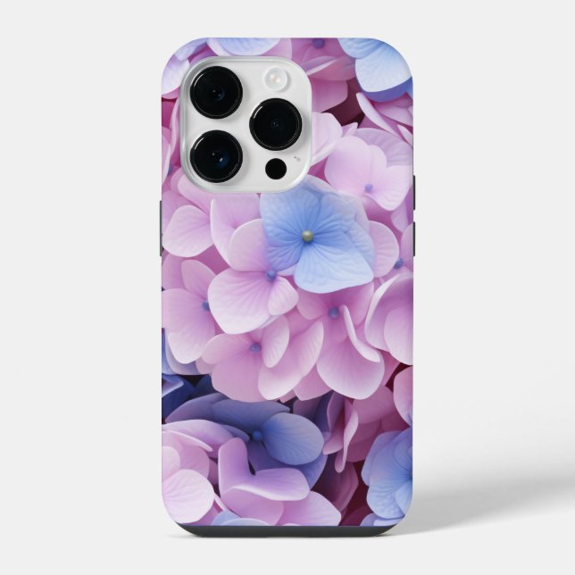 Funda Para iPhone Patrón continuo de flores de hortensia (Reverso )