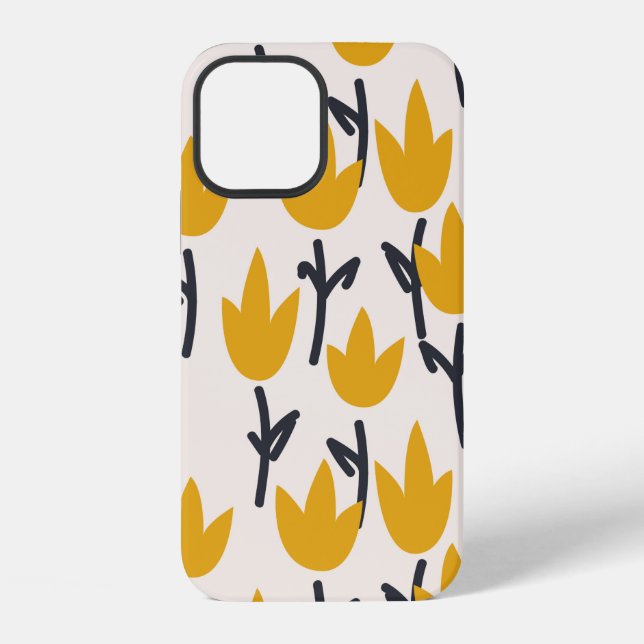 Funda Para iPhone Patrón continuo de flores de tulipán sencillas (Reverso )