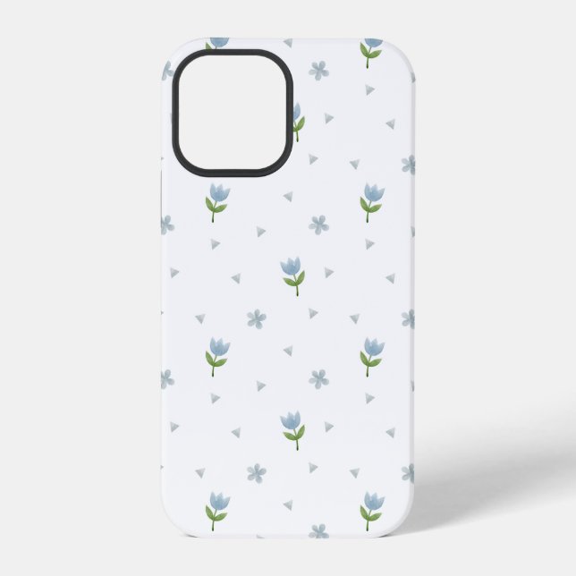 Funda Para iPhone Patrón continuo de flores en acuarela (Reverso )