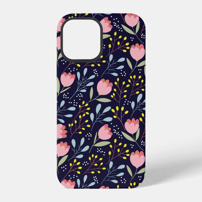 Funda Para iPhone Patrón continuo de flores lindas (Reverso )
