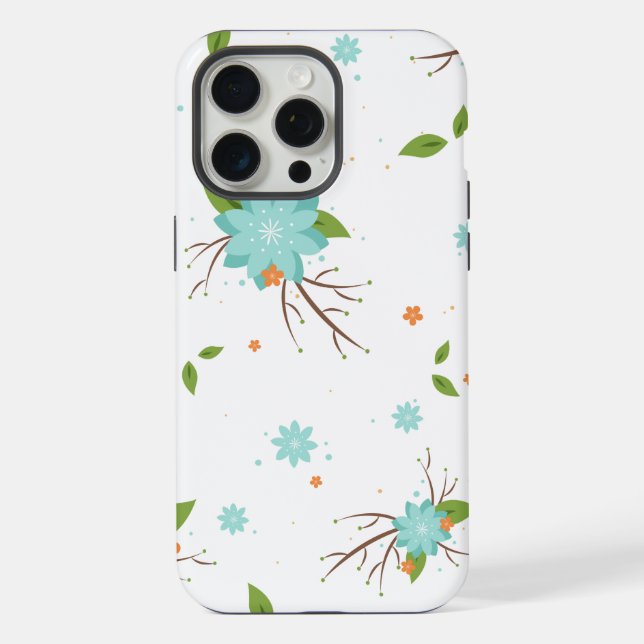Funda Para iPhone Patrón continuo de flores naturales (Reverso )
