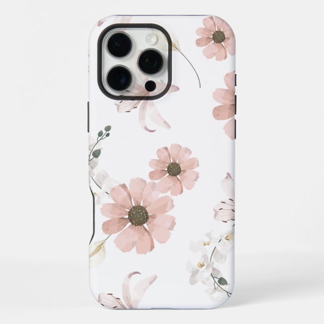 Funda Para iPhone Patrón continuo de flores secas (Reverso )
