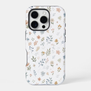 Funda Para iPhone 16 Pro Patrón continuo de flores silvestres en acuarela p