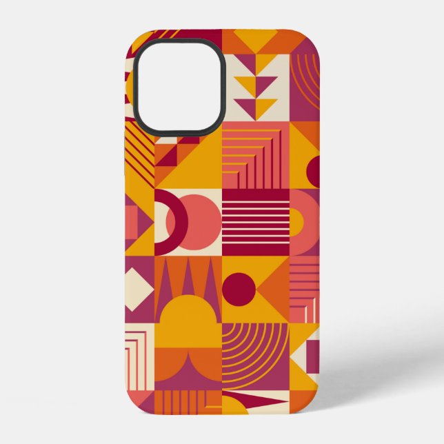 Funda Para iPhone Patrón continuo de formas geométricas abstractas (Reverso )