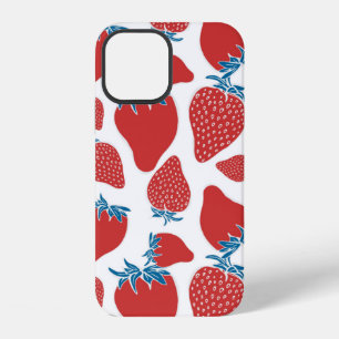 Funda Para iPhone 12 Patrón continuo de fresa dibujado a mano. fondo