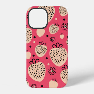 Funda Para iPhone 12 patrón continuo de fresa rosa