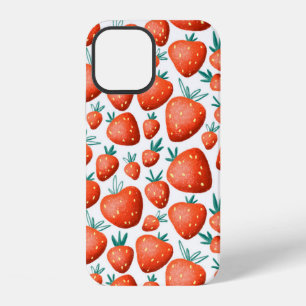 Funda Para iPhone 12 Patrón continuo de fresas rojas