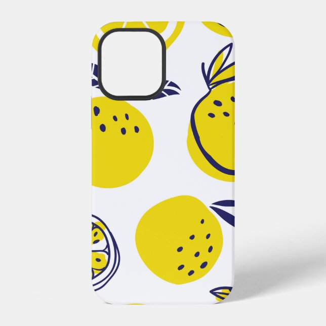 Funda Para iPhone Patrón continuo de frutas de naranjas (Reverso )
