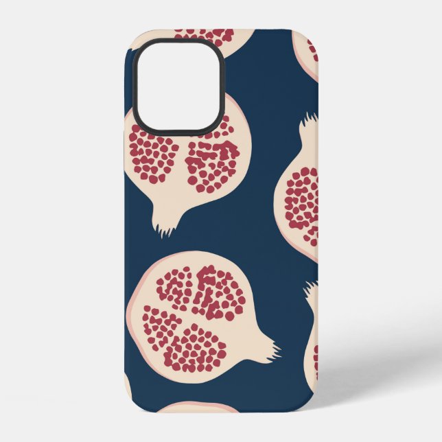 Funda Para iPhone Patrón continuo de granada, fondo con granada (Reverso )