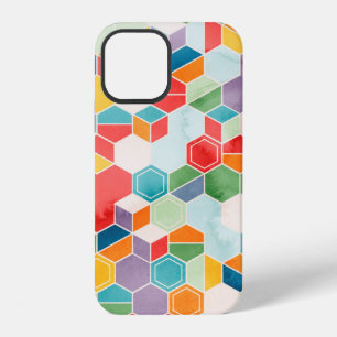 Funda Para iPhone 12 Patrón continuo de hexágonos en colores aleatorios