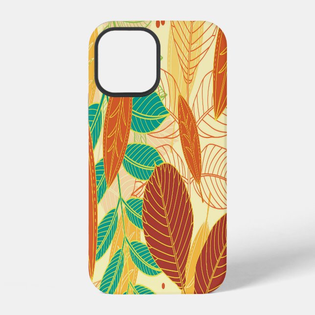 Funda Para iPhone Patrón continuo de hojas de otoño (Reverso )