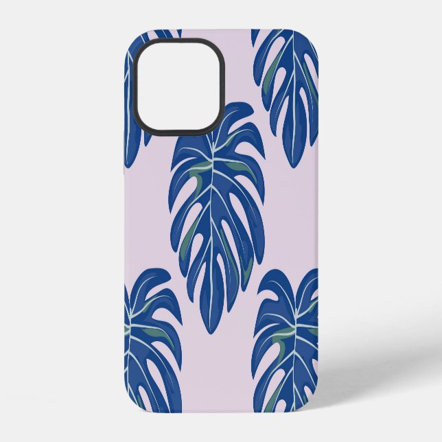 Funda Para iPhone Patrón continuo de hojas tropicales de moda (Reverso )