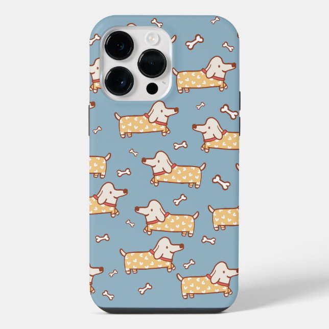 Funda Para iPhone Patrón continuo de hueso y perro lindo (Reverso )