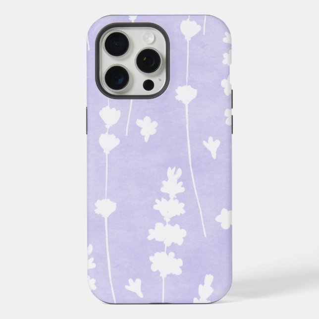 Funda Para iPhone Patrón continuo de lavanda acuarela (Reverso )