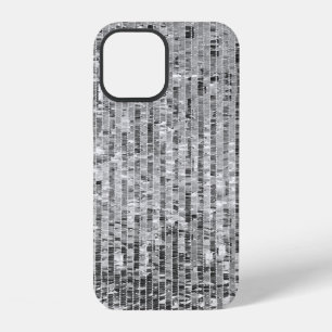 Funda Para iPhone 12 Patrón continuo de lentejuelas plateadas