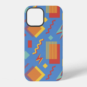 Funda Para iPhone 12 patrón continuo de los 90. Fondo de Memphis. Geome
