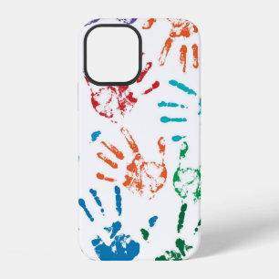 Funda Para iPhone 12 Patrón continuo de manos humanas multicolores en u