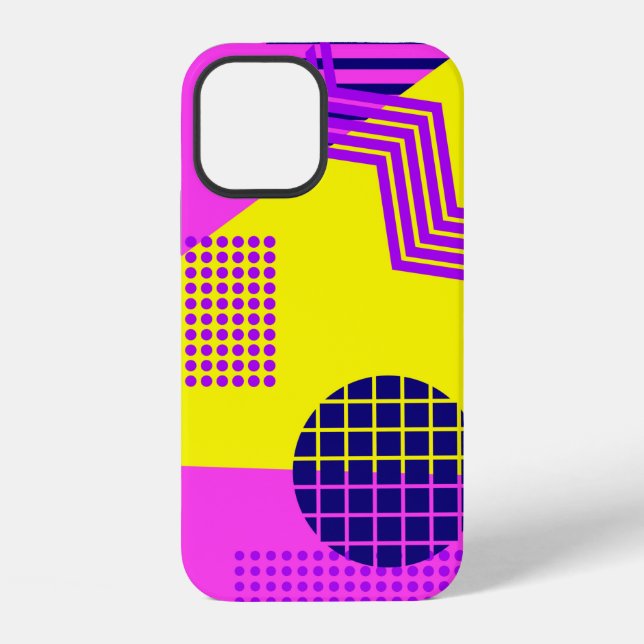 Funda Para iPhone Patrón continuo de Memphis, formas geométricas en  (Reverso )