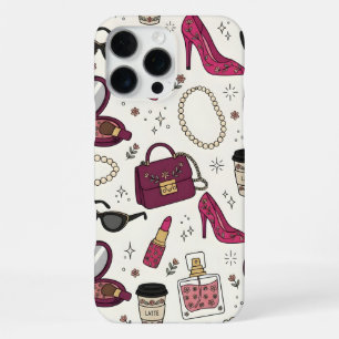 Funda Para iPhone 16 Pro Max Patrón continuo de moda y belleza femenina