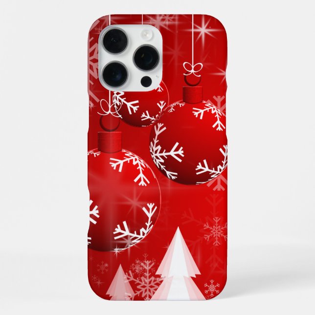Funda Para iPhone Patrón continuo de muñecos de nieve y copos de nie (Reverso )