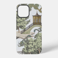 Patrón continuo de paisaje chino vintage. Chinoi