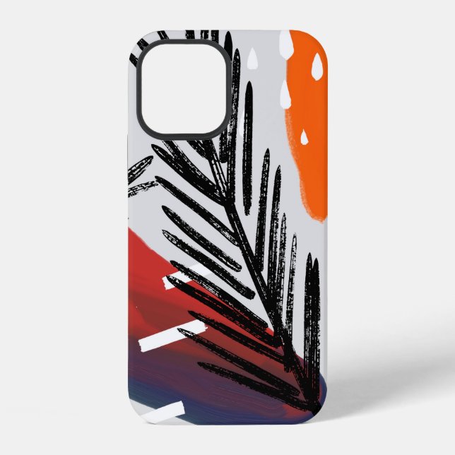 Funda Para iPhone Patrón continuo de pintura abstracta con elemento  (Reverso )