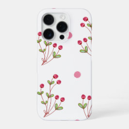 Funda Para iPhone 16 Pro Patrón continuo de plantas y puntos