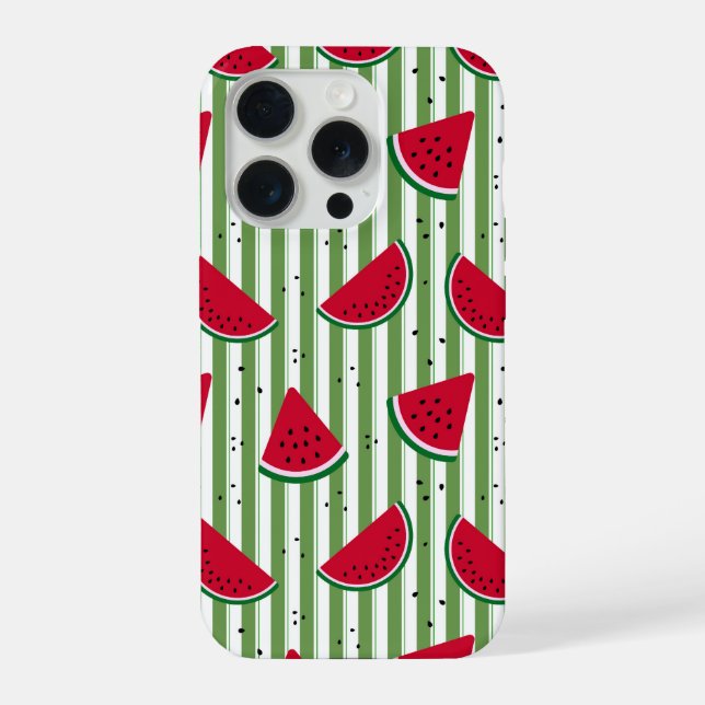Funda Para iPhone Patrón continuo de rayas de sandía (Reverso )