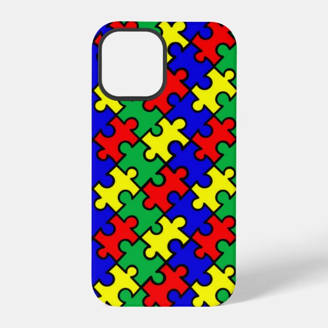 Funda Para iPhone Patrón continuo de rompecabezas (Reverso )