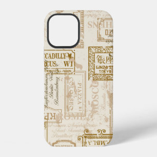 Funda Para iPhone 12 Patrón continuo de señales de calle antiguas en co