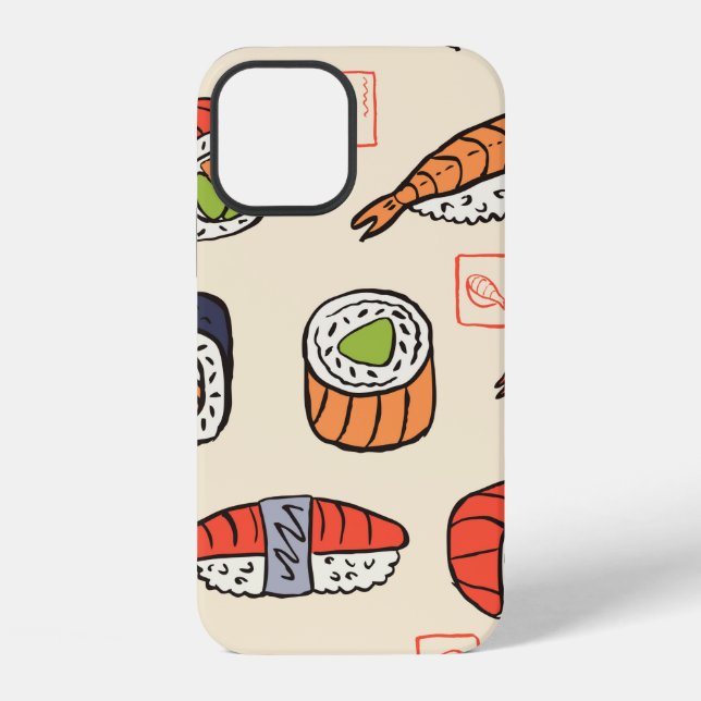 Funda Para iPhone patrón continuo de sushi (Reverso )