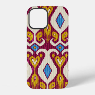 Funda Para iPhone 12 patrón continuo de tela ikat tradicional