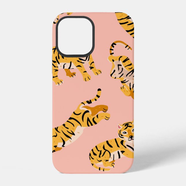 Funda Para iPhone Patrón continuo de tigres lindos (Reverso )