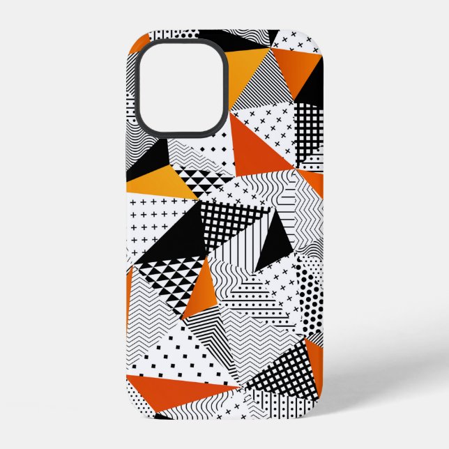 Funda Para iPhone Patrón continuo de triángulo. De moda contrastante (Reverso )