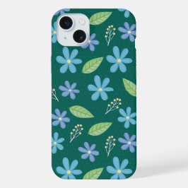 Patrón continuo floral azul lindo