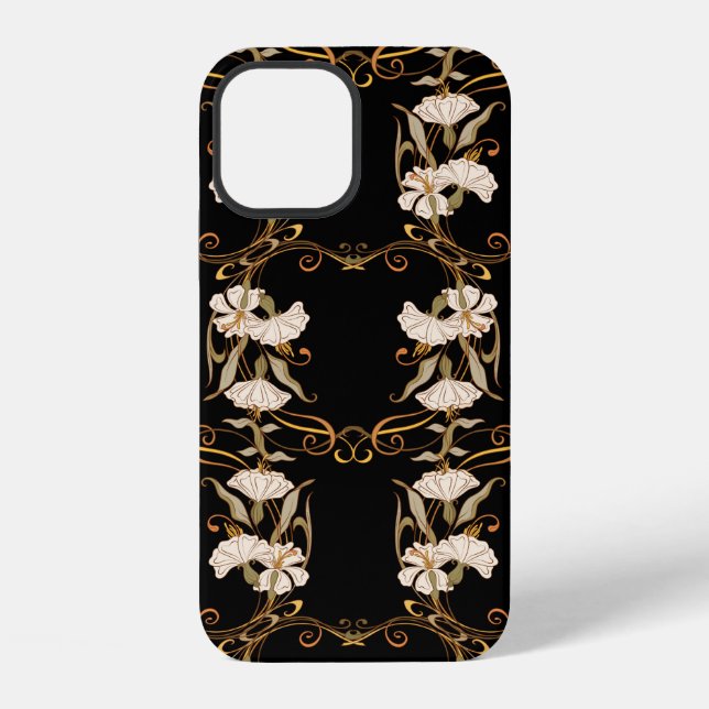 Funda Para iPhone Patrón continuo, fondo con elementos decorativos (Reverso )